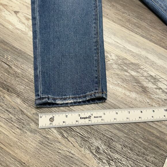 American Eagle Blue Womens 2 Comfort Stretch Hi Rise Straight Mid Wash Mom Jeans - Picture 11 of 12